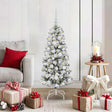 Vidaxl kunstmatige inklapbare kerstboom 150 led's groen en wit 120 cm