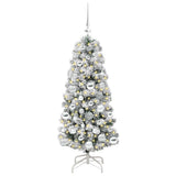 Vidaxl kunstmatige inklapbare kerstboom groen en wit 120 cm