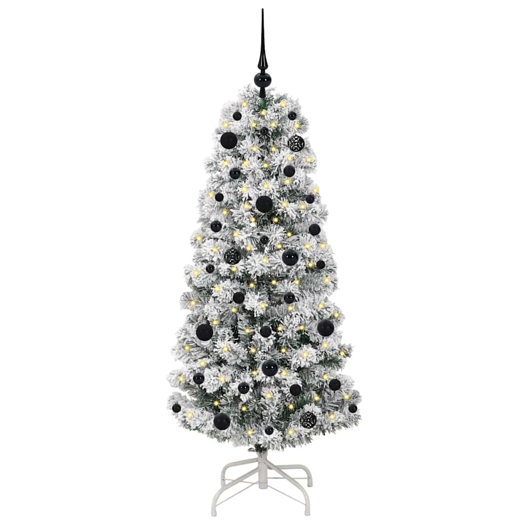 Vidaxl kunstmatige inklapbare kerstboom groen en wit 150 cm