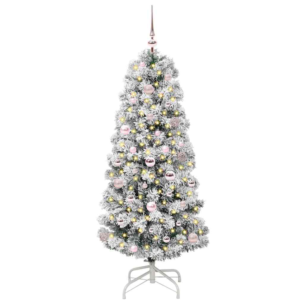 Vidaxl kunstmatige inklapbare kerstboom groen en wit 150 cm