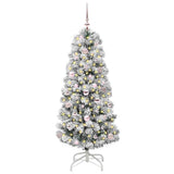 Vidaxl kunstmatige inklapbare kerstboom groen en wit 150 cm