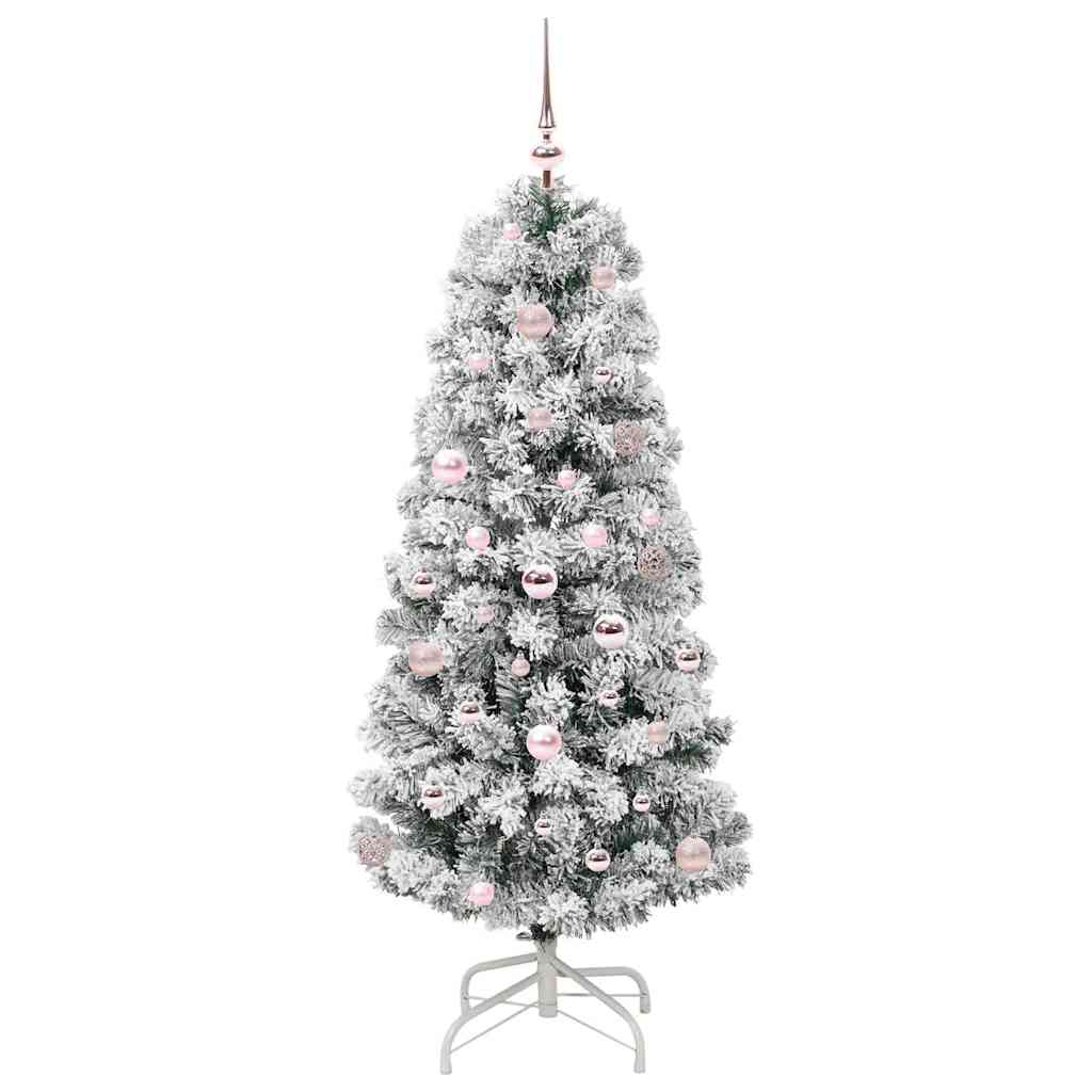 Vidaxl kunstmatige inklapbare kerstboom groen en wit 150 cm