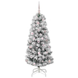 Vidaxl kunstmatige inklapbare kerstboom groen en wit 150 cm