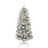 Vidaxl kunstmatige inklapbare kerstboom groen en wit 150 cm