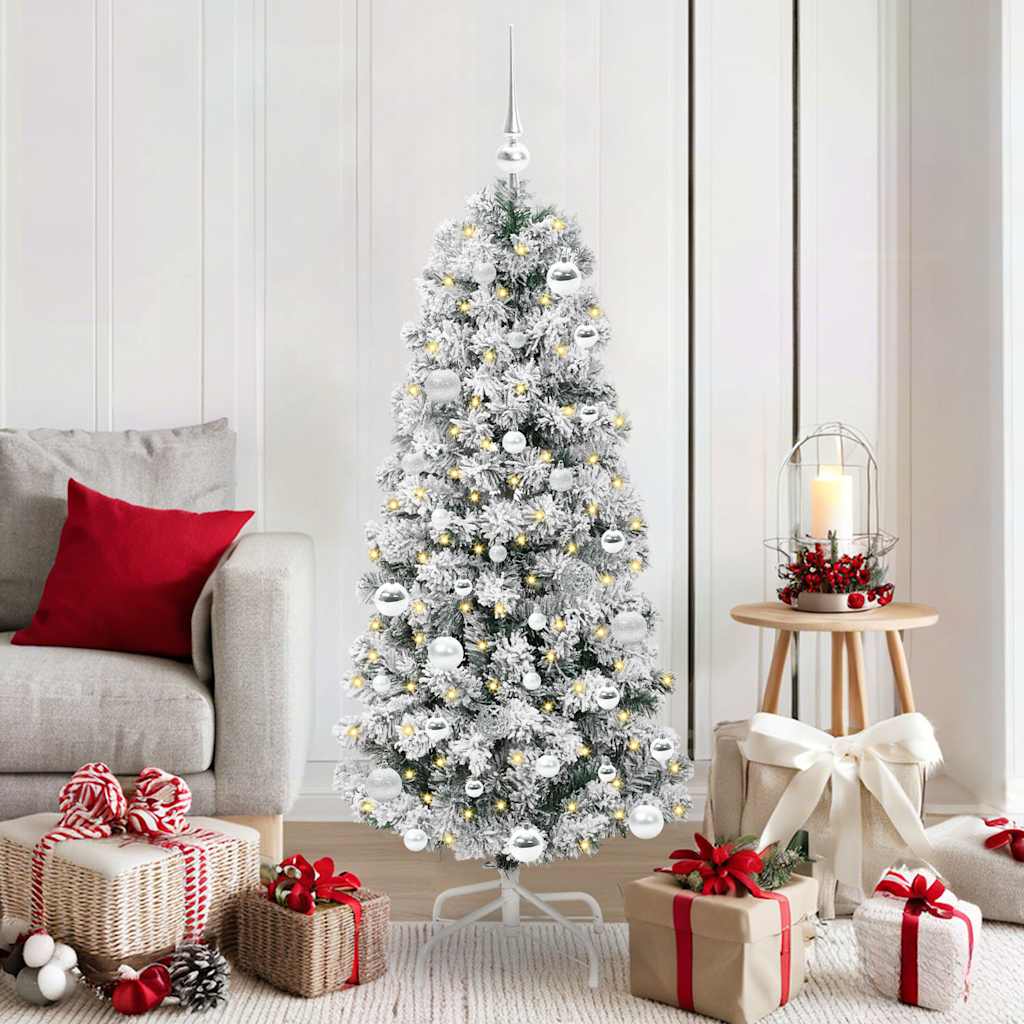 Vidaxl kunstmatige inklapbare kerstboom groen en wit 150 cm