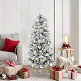 Vidaxl kunstmatige inklapbare kerstboom groen en wit 150 cm