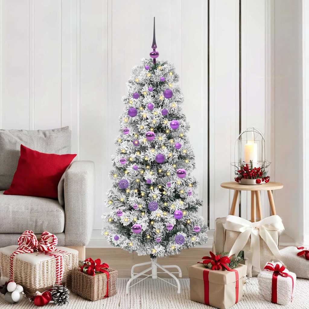 Vidaxl kunstmatige inklapbare kerstboom groen en wit 150 cm