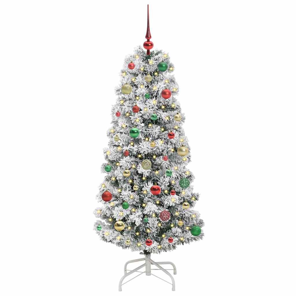 Vidaxl kunstmatige inklapbare kerstboom groen en wit 150 cm