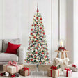 Vidaxl kunstmatige inklapbare kerstboom 300 led's groen en wit 180 cm