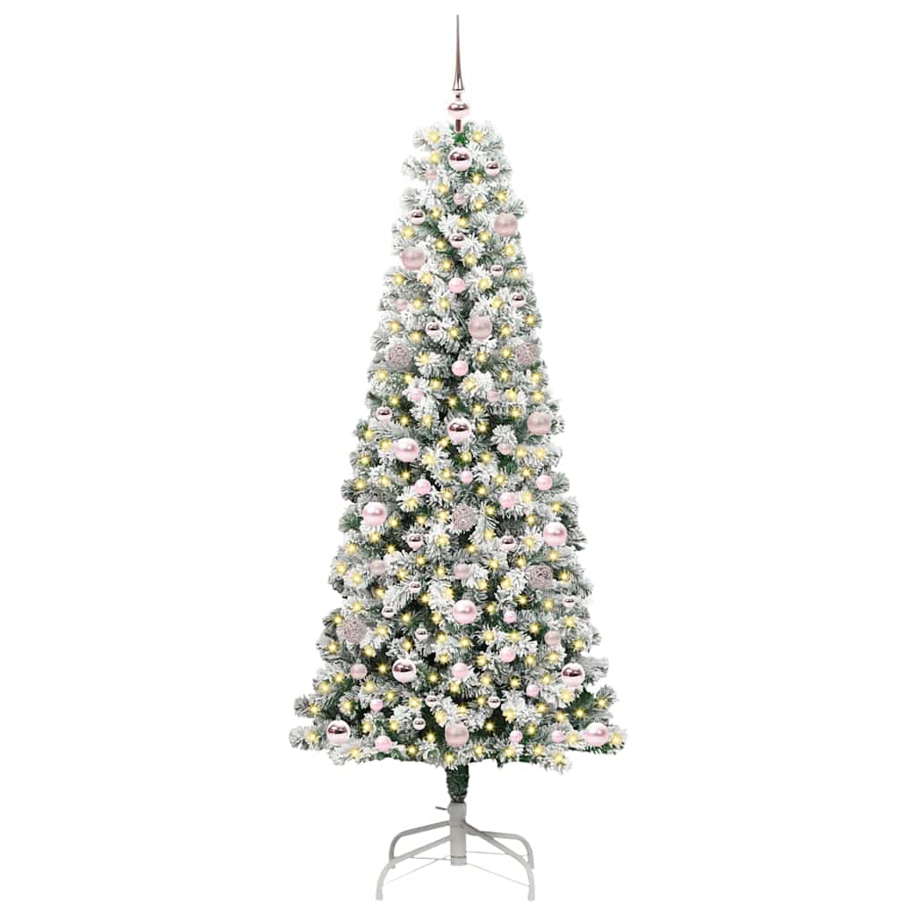 Vidaxl kunstmatige inklapbare kerstboom groen en wit 180 cm