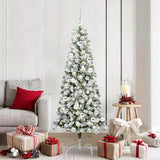 Vidaxl kunstmatige inklapbare kerstboom 300 led's groen en wit 180 cm