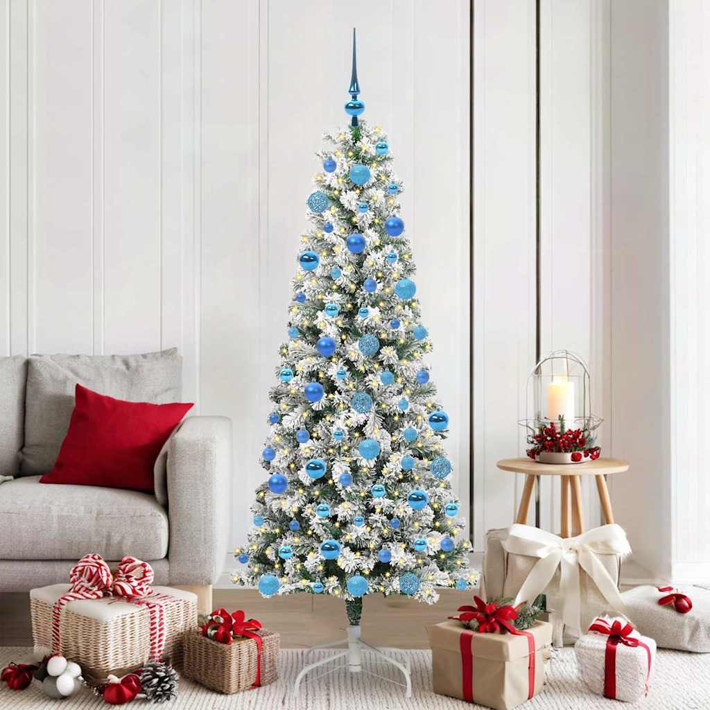 Vidaxl kunstmatige inklapbare kerstboom groen en wit 180 cm