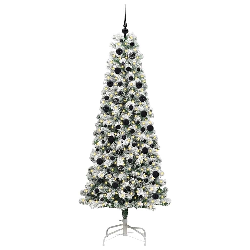Vidaxl kunstmatige inklapbare kerstboom groen en wit 210 cm