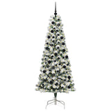 Vidaxl kunstmatige inklapbare kerstboom groen en wit 210 cm