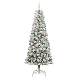 Vidaxl kunstmatige inklapbare kerstboom groen en wit 210 cm