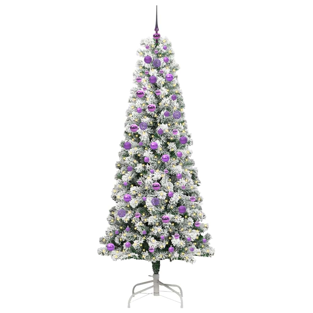 Vidaxl kunstmatige inklapbare kerstboom groen en wit 210 cm