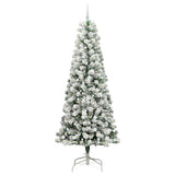 Vidaxl kunstmatige inklapbare kerstboom groen en wit 240 cm