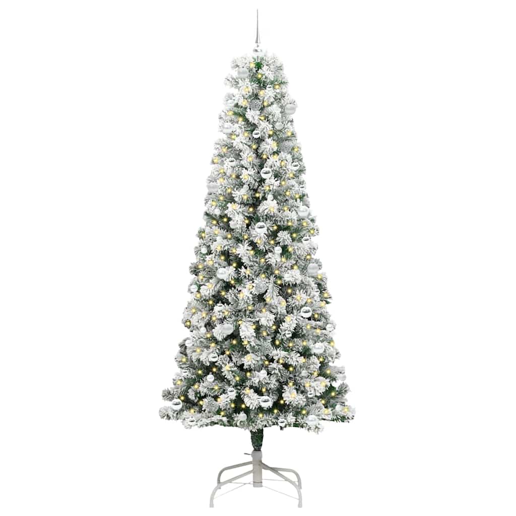 Vidaxl kunstmatige inklapbare kerstboom groen en wit 240 cm