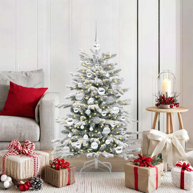 Vidaxl kunstmatige inklapbare kerstboom wit 120 cm pe en pvc