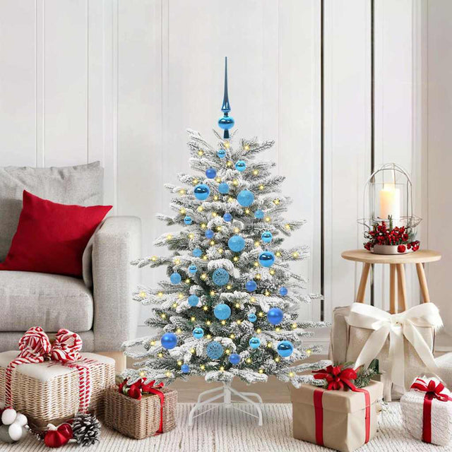 Vidaxl kunstmatige inklapbare kerstboom wit 120 cm pe en pvc