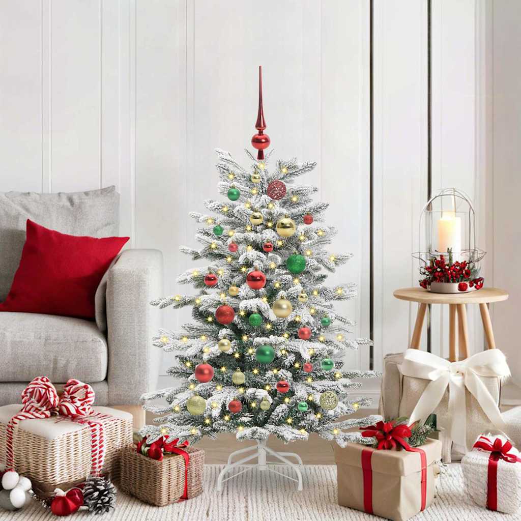 Vidaxl kunstmatige inklapbare kerstboom wit 120 cm pe en pvc