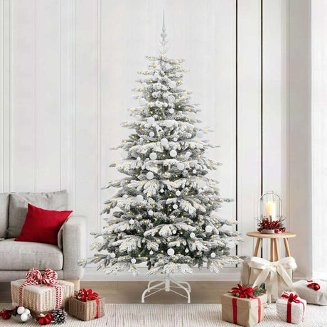 Vidaxl kunstmatige inklapbare kerstboom wit 210 cm pe en pvc