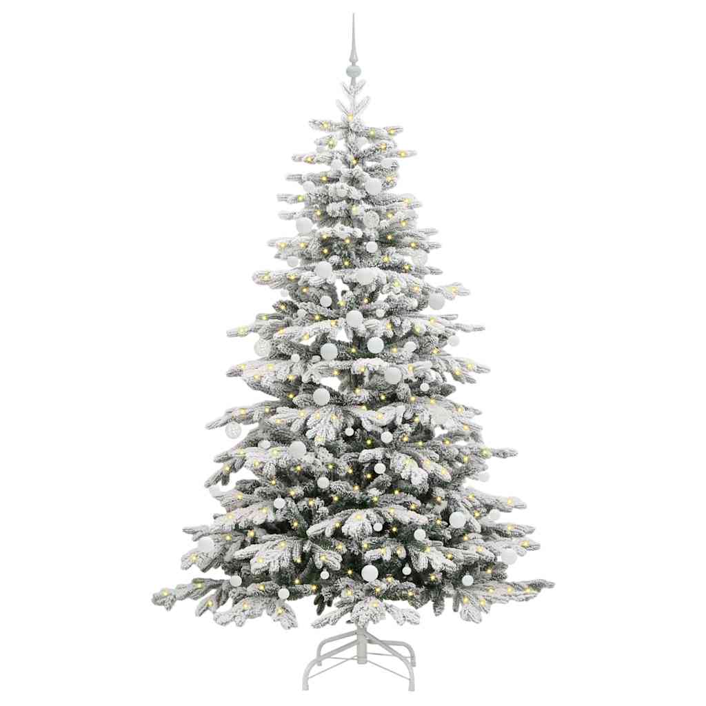 Vidaxl kunstmatige inklapbare kerstboom wit 210 cm pe en pvc