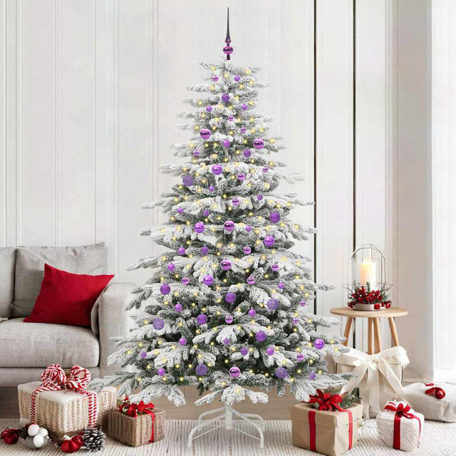 Vidaxl kunstmatige inklapbare kerstboom wit 210 cm pe en pvc