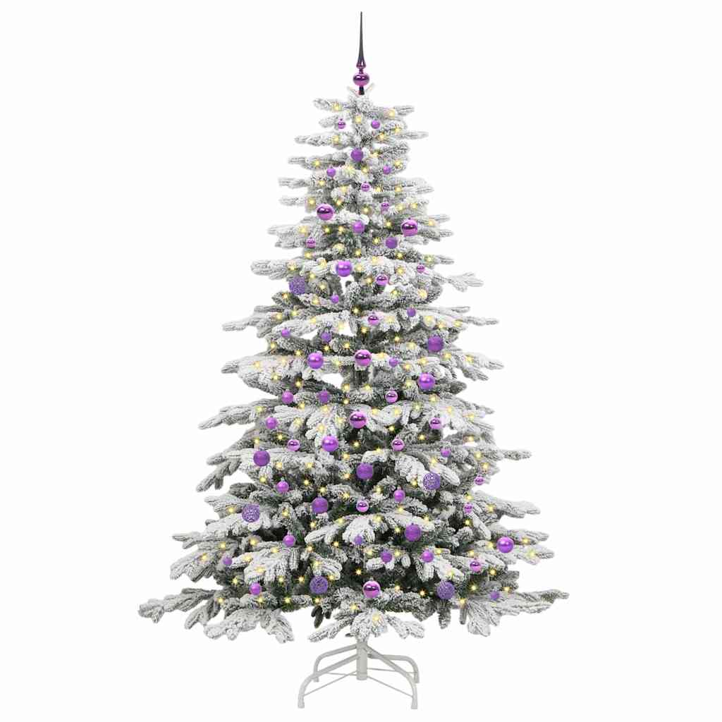 Vidaxl kunstmatige inklapbare kerstboom wit 210 cm pe en pvc