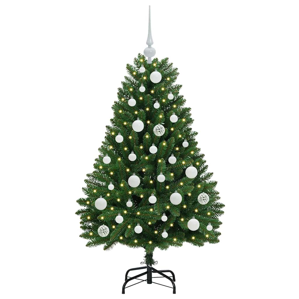 Vidaxl kunstkerstboom 120 cm 150 led's warmwit pvc en staal groen
