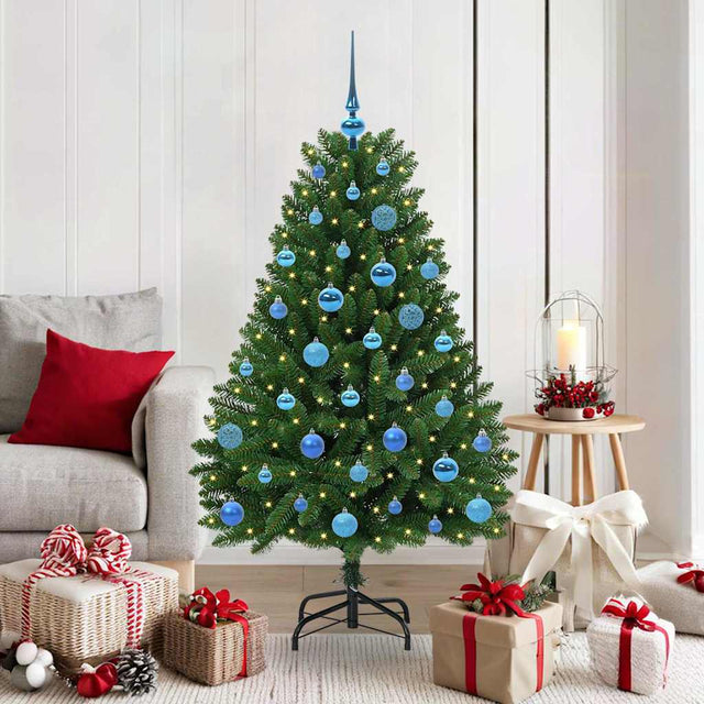 Vidaxl kunstkerstboom 150 cm 150 led's warmwit pvc en staal groen