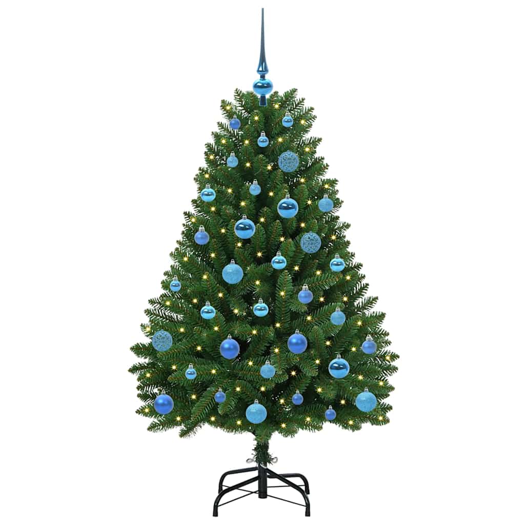 Vidaxl kunstkerstboom 150 cm 150 led's warmwit pvc en staal groen