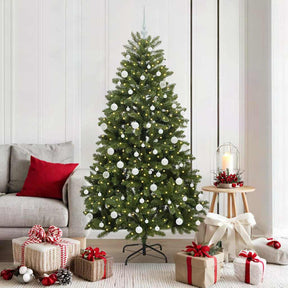 Vidaxl kunstkerstboom 180 cm 300 led's warmwit pvc en staal groen