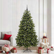 Vidaxl kunstkerstboom 210 cm 300 led's warmwit pvc en staal groen