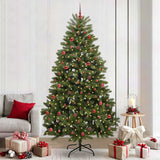 Vidaxl kunstkerstboom 240 cm 300 led's warmwit pvc en staal groen