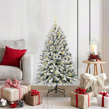 Vidaxl kunstkerstboom 120 cm 150 led's warmwit pvc en staal