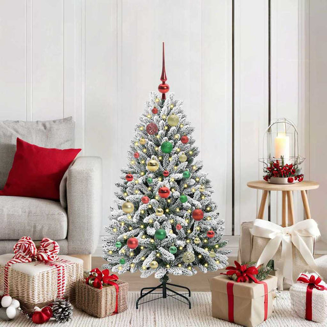 Vidaxl kunstkerstboom 120 cm 150 led's warmwit pvc en staal