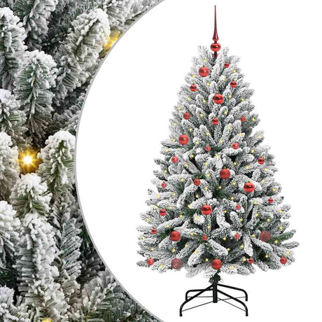 Vidaxl kunstkerstboom met 150 led groen en wit 150 cm pvc en metaal