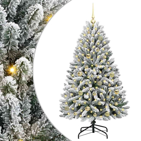 Vidaxl kunstkerstboom 150 cm 150 led's warmwit pvc en staal