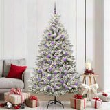 Vidaxl kunstkerstboom met 300 led groen en wit 210 cm pvc en metaal