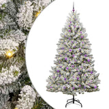 Vidaxl kunstkerstboom met 300 led groen en wit 240 cm pvc en metaal