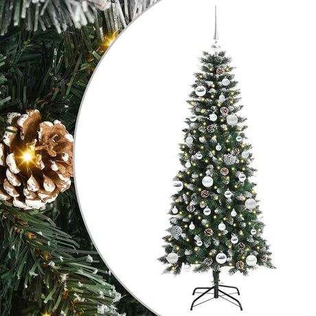 Vidaxl kunstkerstboom met 150 led groen 150 cm pvc en plastic en staal