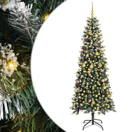 Vidaxl kunstkerstboom groen 240 cm pvc en plastic en staal
