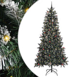 Vidaxl kunstkerstboom met 300 led groen 240 cm pvc en plastic en staal