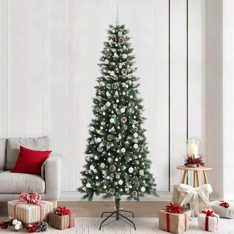 Vidaxl kunstkerstboom met 300 led groen 240 cm pvc en plastic en staal