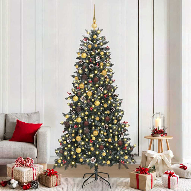 Vidaxl kunstkerstboom groen 210 cm pvc en plastic en staal