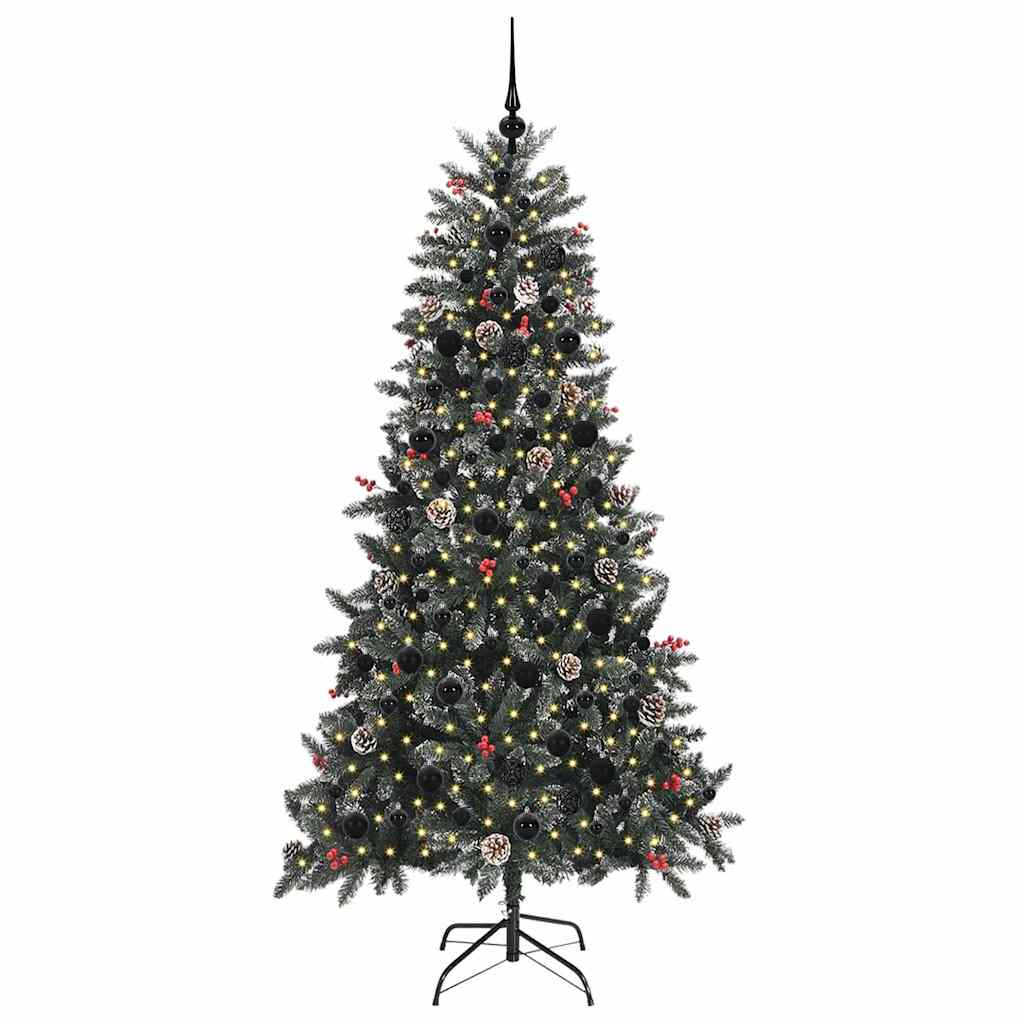 Vidaxl kunstkerstboom met 300 led groen 210 cm pvc en plastic en staal