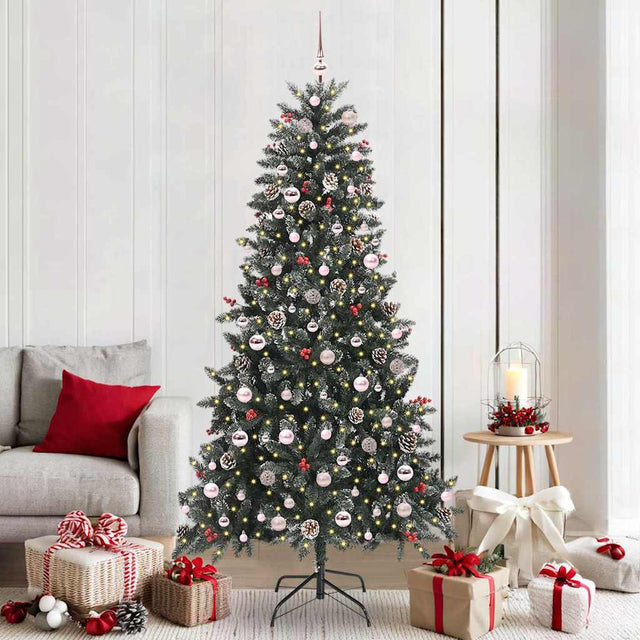 Vidaxl kunstkerstboom met 300 led groen 210 cm pvc en plastic en staal