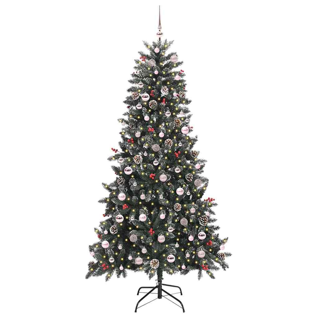 Vidaxl kunstkerstboom met 300 led groen 210 cm pvc en plastic en staal
