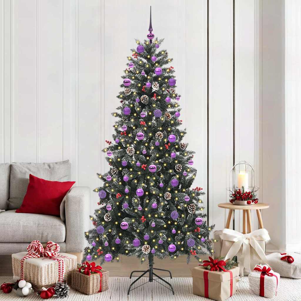Vidaxl kunstkerstboom met 300 led groen 210 cm pvc en plastic en staal